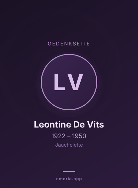 Gedenkportrait von Leontine De Vits