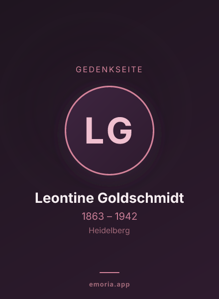 Gedenkportrait von Leontine Goldschmidt