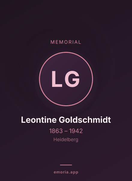 Memorial portrait of Leontine Goldschmidt