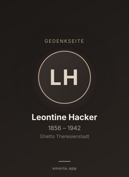 Gedenkportrait von Leontine Hacker
