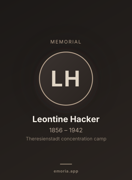 Memorial portrait of Leontine Hacker