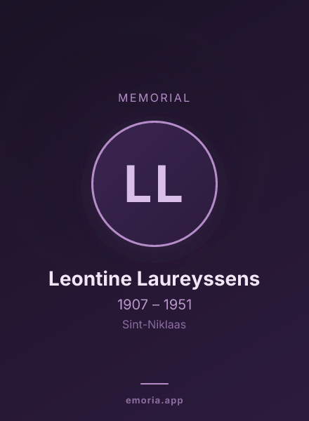Memorial portrait of Leontine Laureyssens