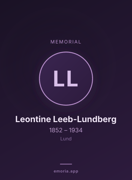 Memorial portrait of Leontine Leeb-Lundberg