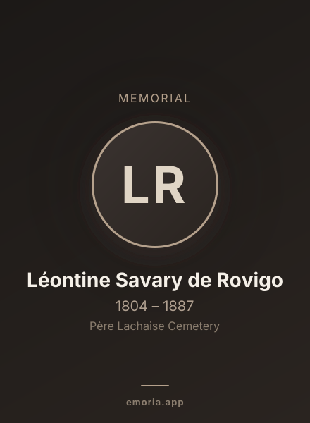Memorial portrait of Léontine Savary de Rovigo