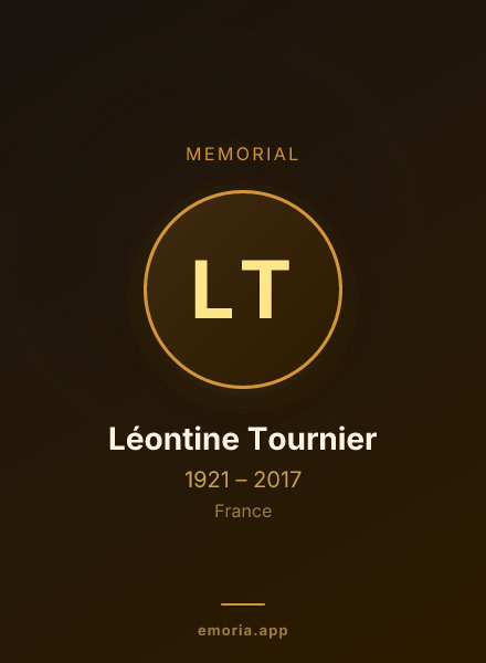 Memorial portrait of Léontine Tournier