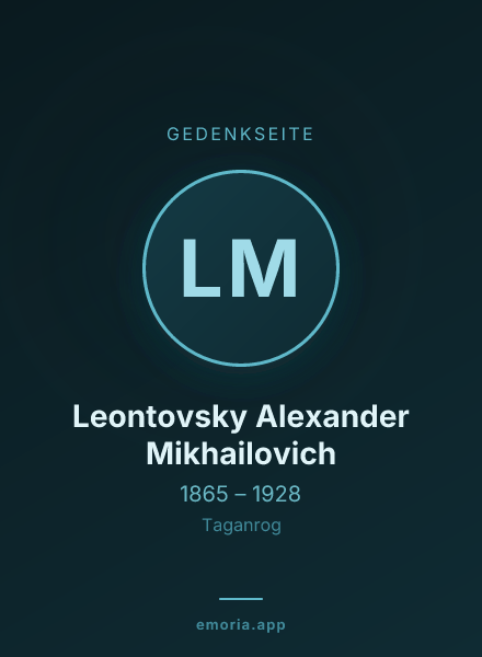 Gedenkportrait von Leontovsky Alexander Mikhailovich