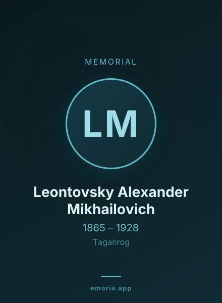 Memorial portrait of Leontovsky Alexander Mikhailovich