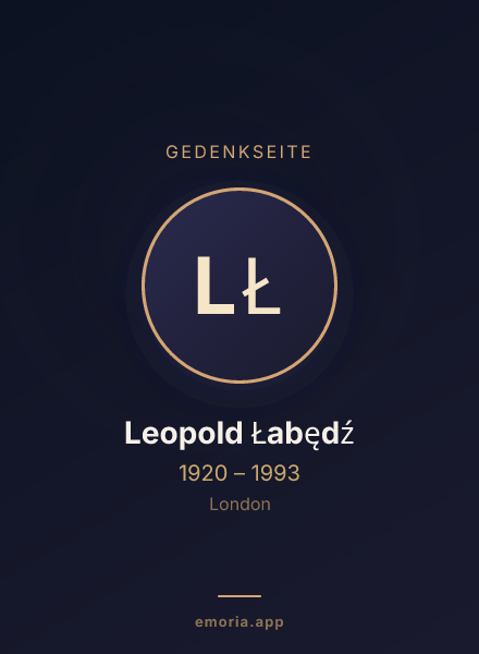 Gedenkportrait von Leopold Łabędź