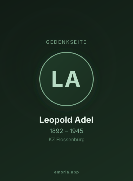 Gedenkportrait von Leopold Adel