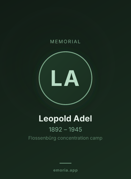 Memorial portrait of Leopold Adel