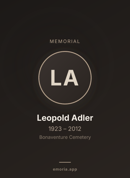 Memorial portrait of Leopold Adler