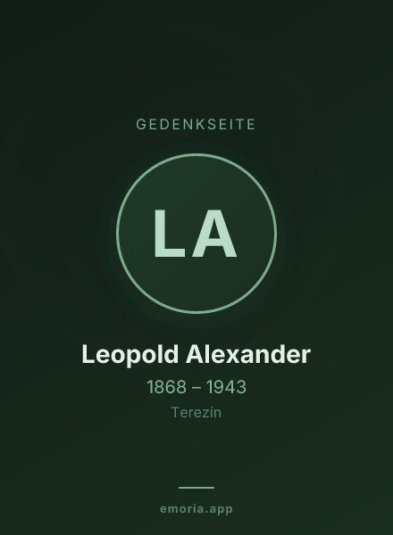 Gedenkportrait von Leopold Alexander
