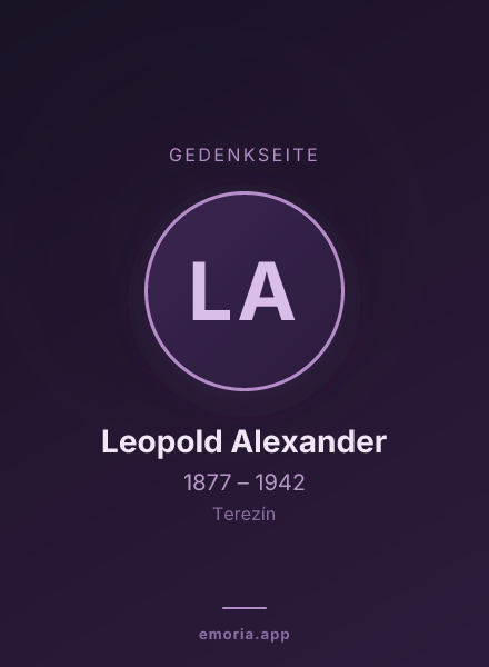 Gedenkportrait von Leopold Alexander