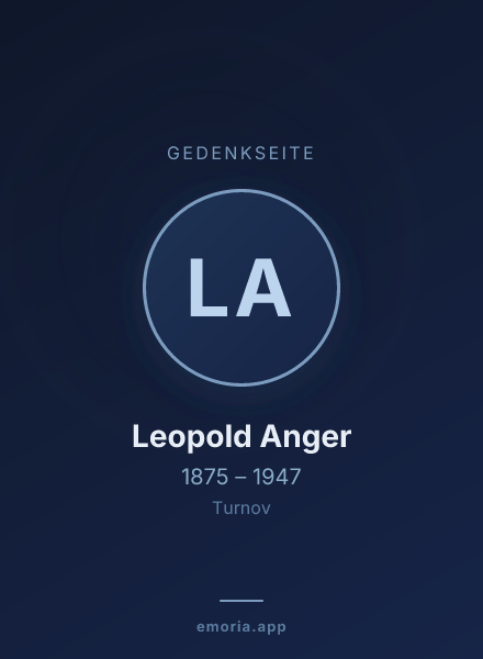 Gedenkportrait von Leopold Anger