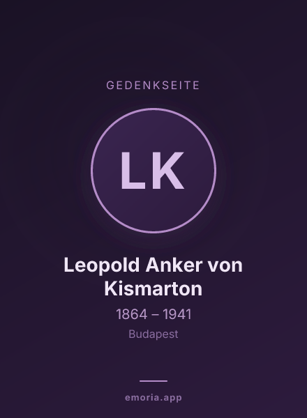 Gedenkportrait von Leopold Anker von Kismarton