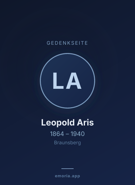 Gedenkportrait von Leopold Aris