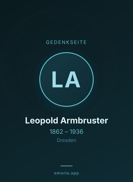 Gedenkportrait von Leopold Armbruster