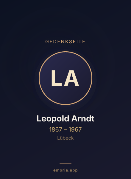 Gedenkportrait von Leopold Arndt
