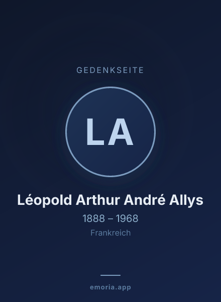 Gedenkportrait von Léopold Arthur André Allys
