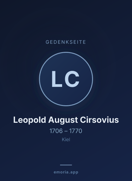 Gedenkportrait von Leopold August Cirsovius