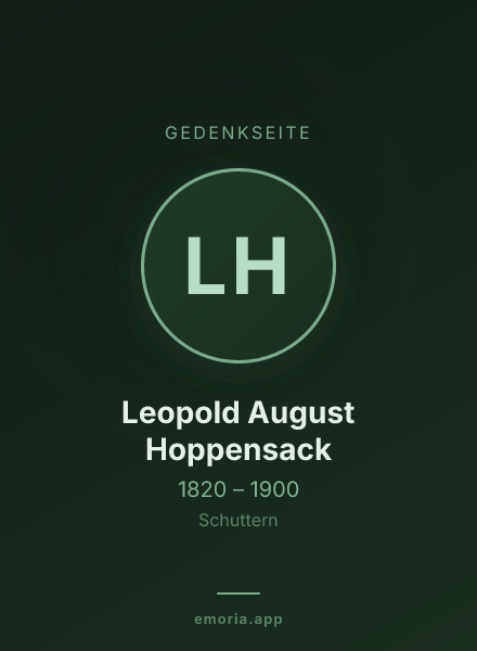 Gedenkportrait von Leopold August Hoppensack