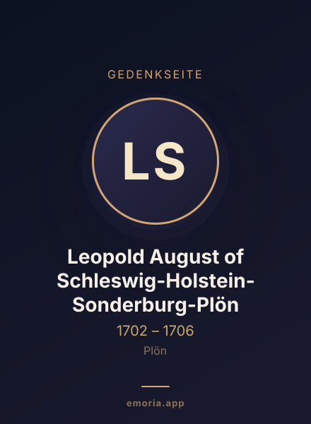 Gedenkportrait von Leopold August of Schleswig-Holstein-Sonderburg-Plön