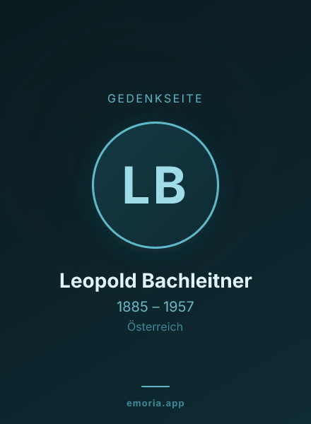 Gedenkportrait von Leopold Bachleitner