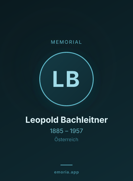 Memorial portrait of Leopold Bachleitner