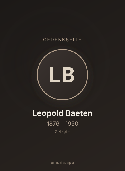 Gedenkportrait von Leopold Baeten