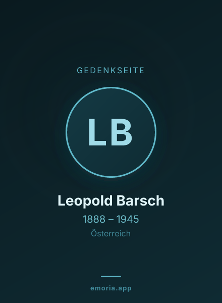 Gedenkportrait von Leopold Barsch