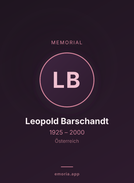 Memorial portrait of Leopold Barschandt