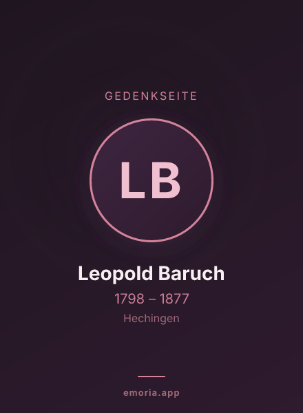 Gedenkportrait von Leopold Baruch
