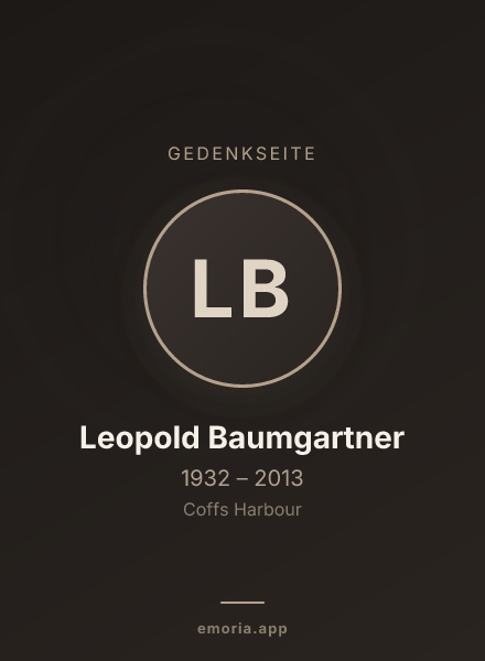 Gedenkportrait von Leopold Baumgartner