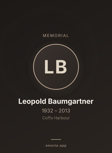 Memorial portrait of Leopold Baumgartner