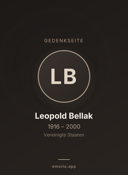 Gedenkportrait von Leopold Bellak