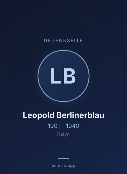 Gedenkportrait von Leopold Berlinerblau