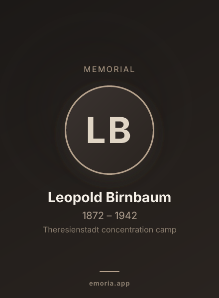 Memorial portrait of Leopold Birnbaum