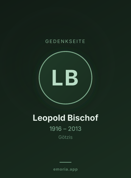 Gedenkportrait von Leopold Bischof