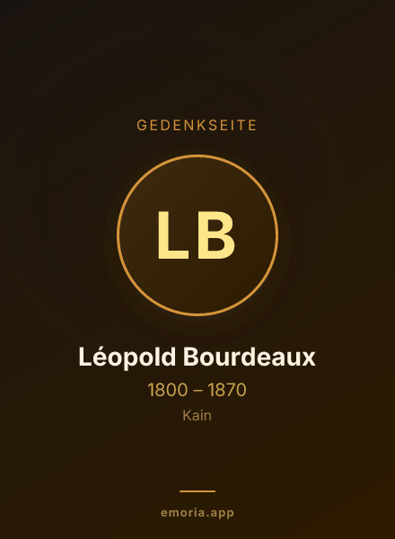 Gedenkportrait von Léopold Bourdeaux