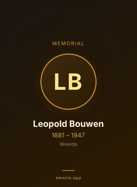 Memorial portrait of Leopold Bouwen