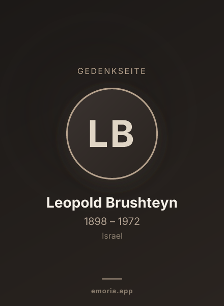 Gedenkportrait von Leopold Brushteyn