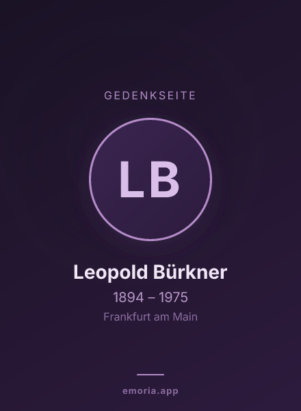 Gedenkportrait von Leopold Bürkner