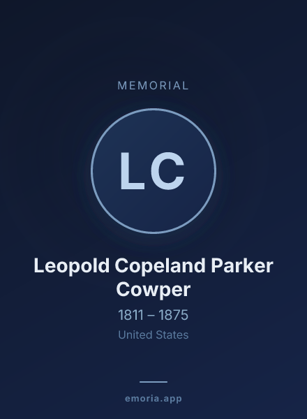 Memorial portrait of Leopold Copeland Parker Cowper