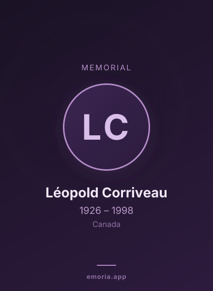 Memorial portrait of Léopold Corriveau