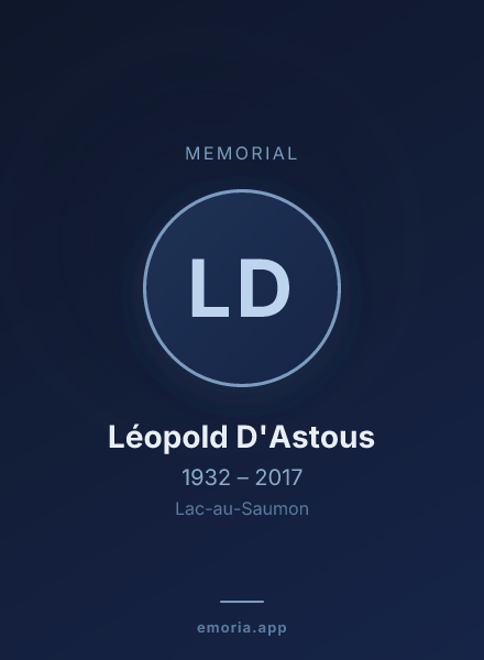 Memorial portrait of Léopold D'Astous