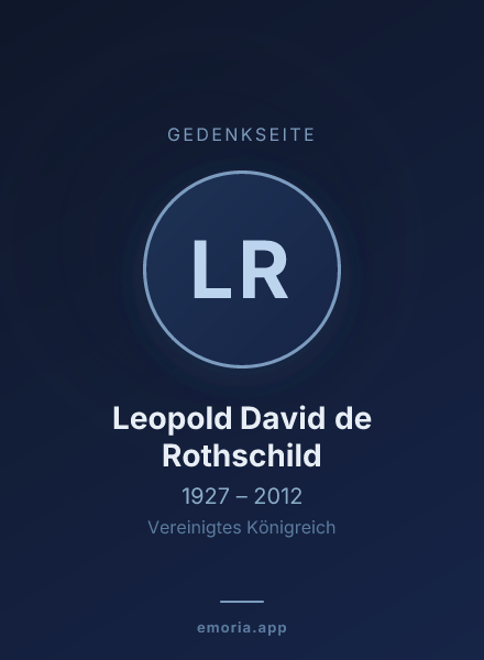 Gedenkportrait von Leopold David de Rothschild