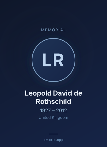 Memorial portrait of Leopold David de Rothschild