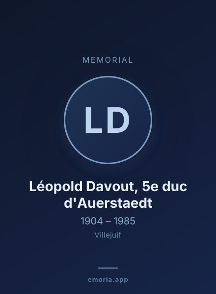 Memorial portrait of Léopold Davout, 5e duc d'Auerstaedt
