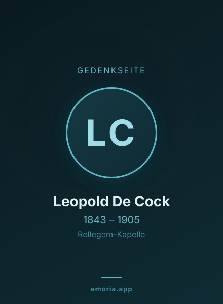 Gedenkportrait von Leopold De Cock