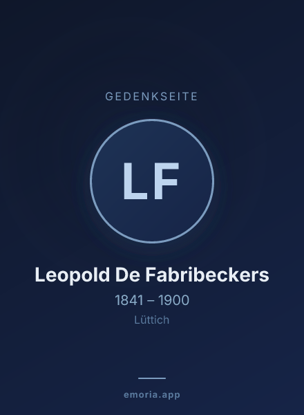 Gedenkportrait von Leopold De Fabribeckers